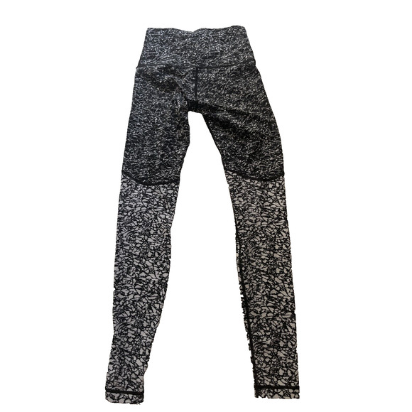 Lululemon Wunder Under Pant Legging Hi-Rise Ice Breaker White Black Iced Wave 6 - Picture 5 of 10